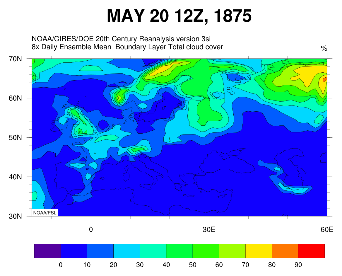 Historic weather estimate from Dr. Laura Slivinski